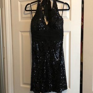 White House Black Market Sequined Halter Dress